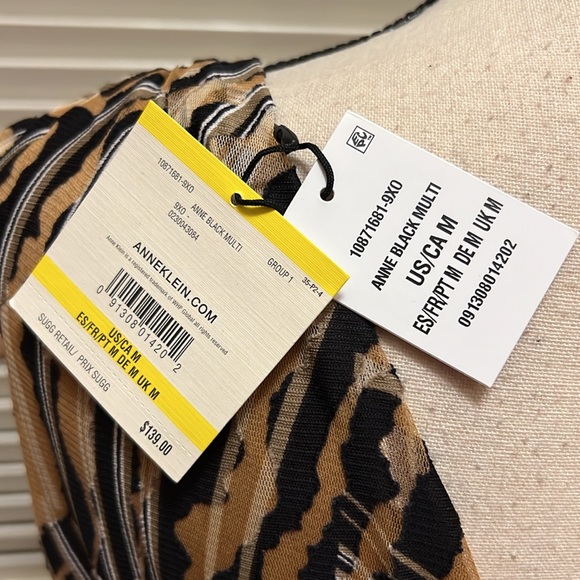 Anne Klein Burnout Dress in Black Multi, Size Medium NWT - Picture 14 of 17